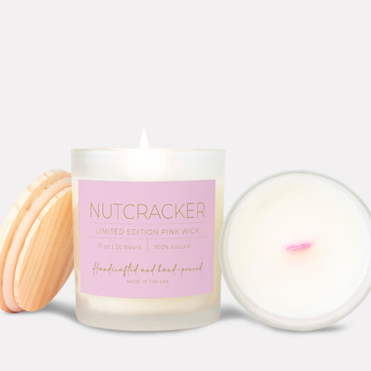 Pink Nutcracker Frosted Jar Candle