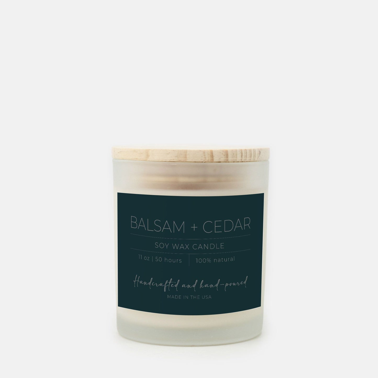 Balsam + Cedar Frosted Glass Candle