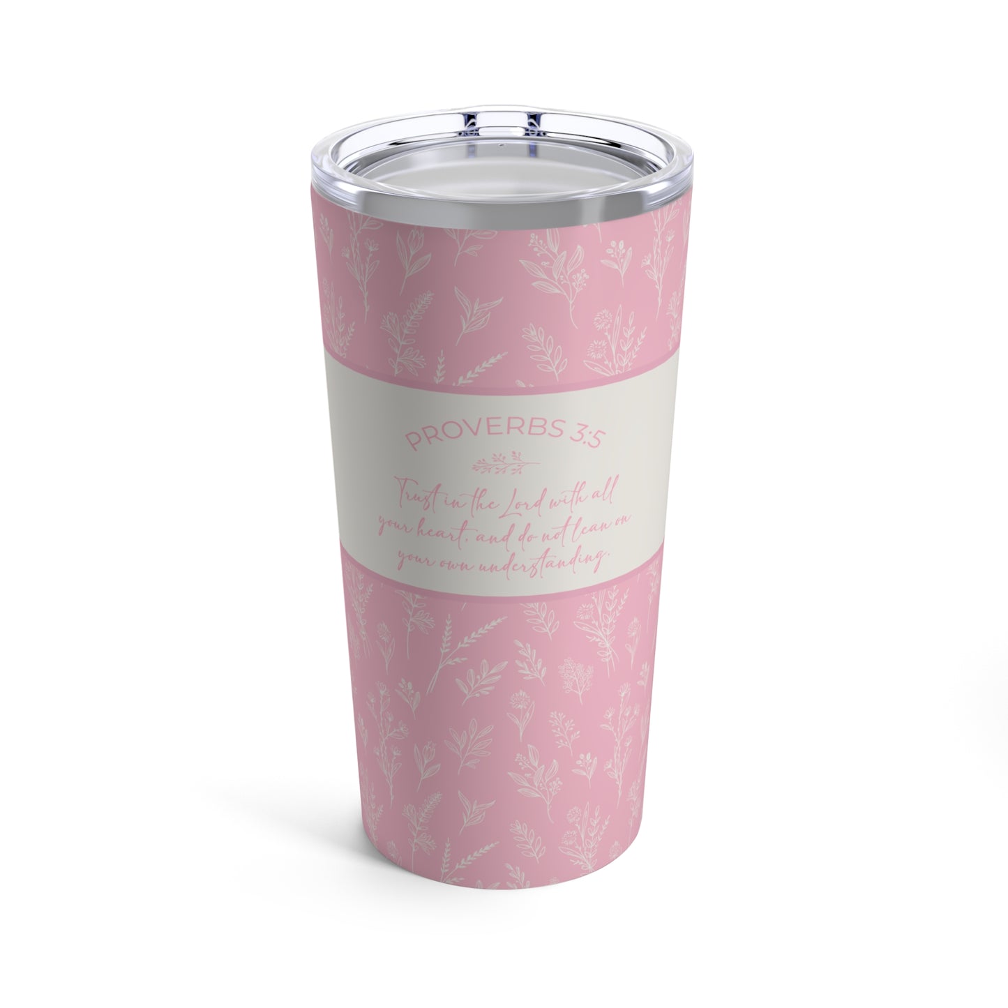 Grandma's Favorite Proverbs 3:5 Tumbler (20-oz Baby Pink)