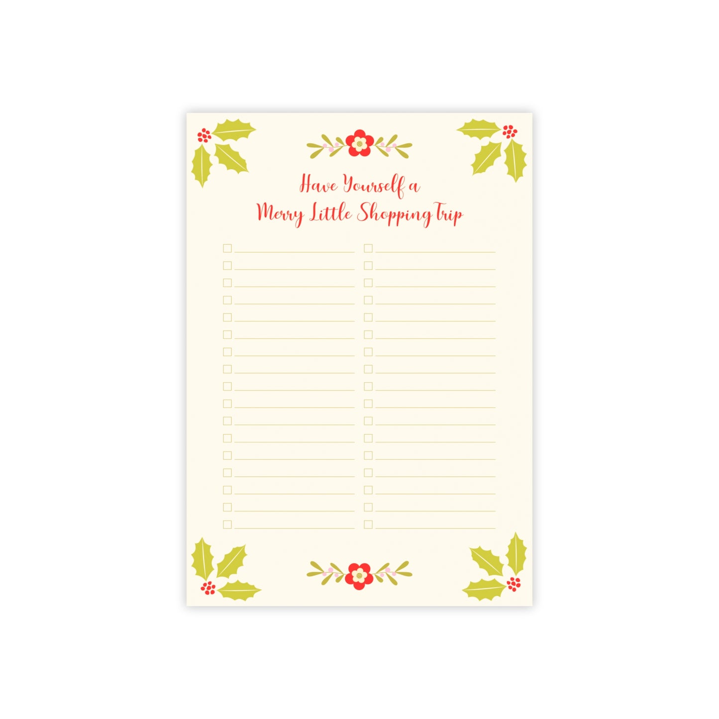 Merry Little Christmas Post-it® Notes Shopping List 4x6