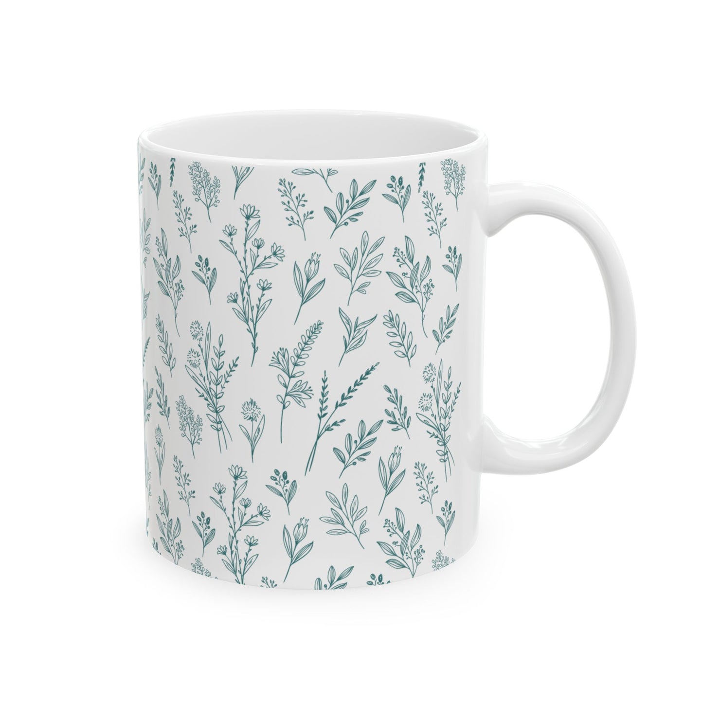 Teal Herb Mug