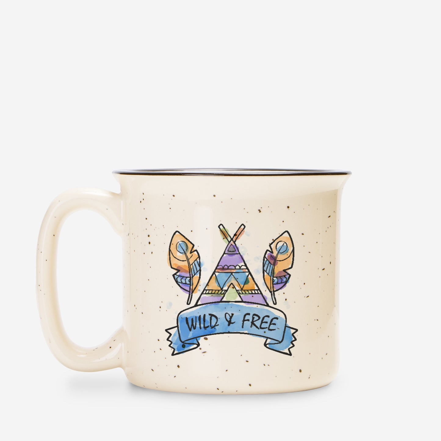 Wild & Free Boho Speckled Camp Mug