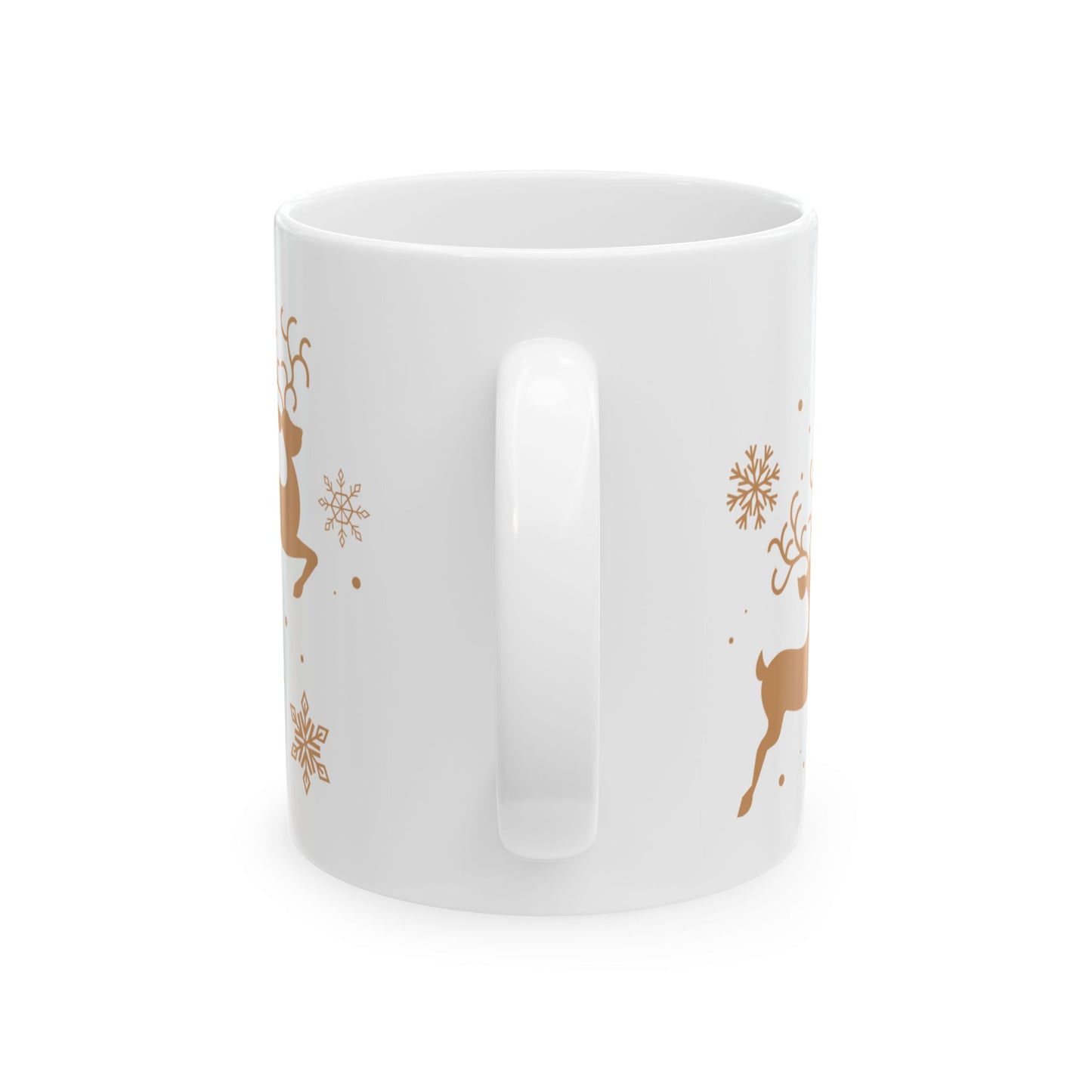 Flying Reindeer Christmas Mug (Gold)