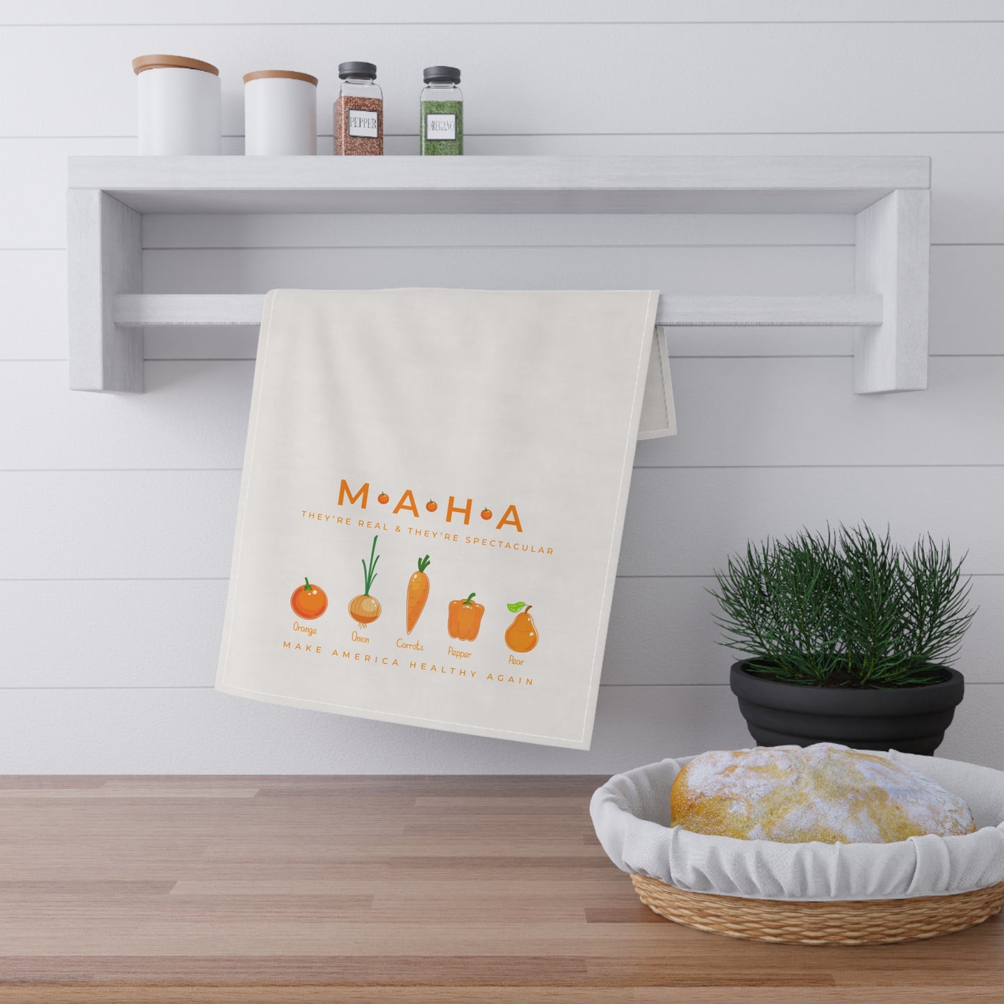 MAHA Make America Healthy Again Tea Towel (Tangerine)