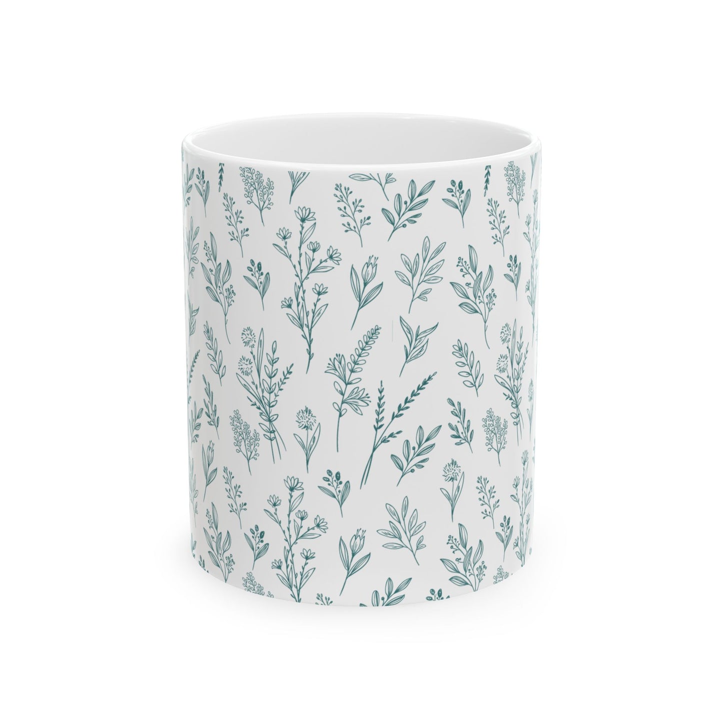 Teal Herb Mug