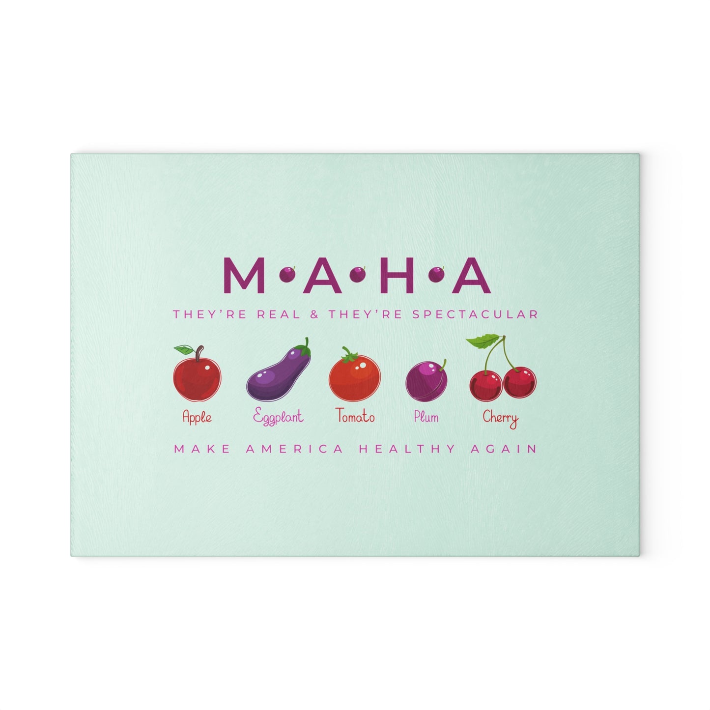 MAHA Make America Healthy Again Glass Cutting Board (Plum)