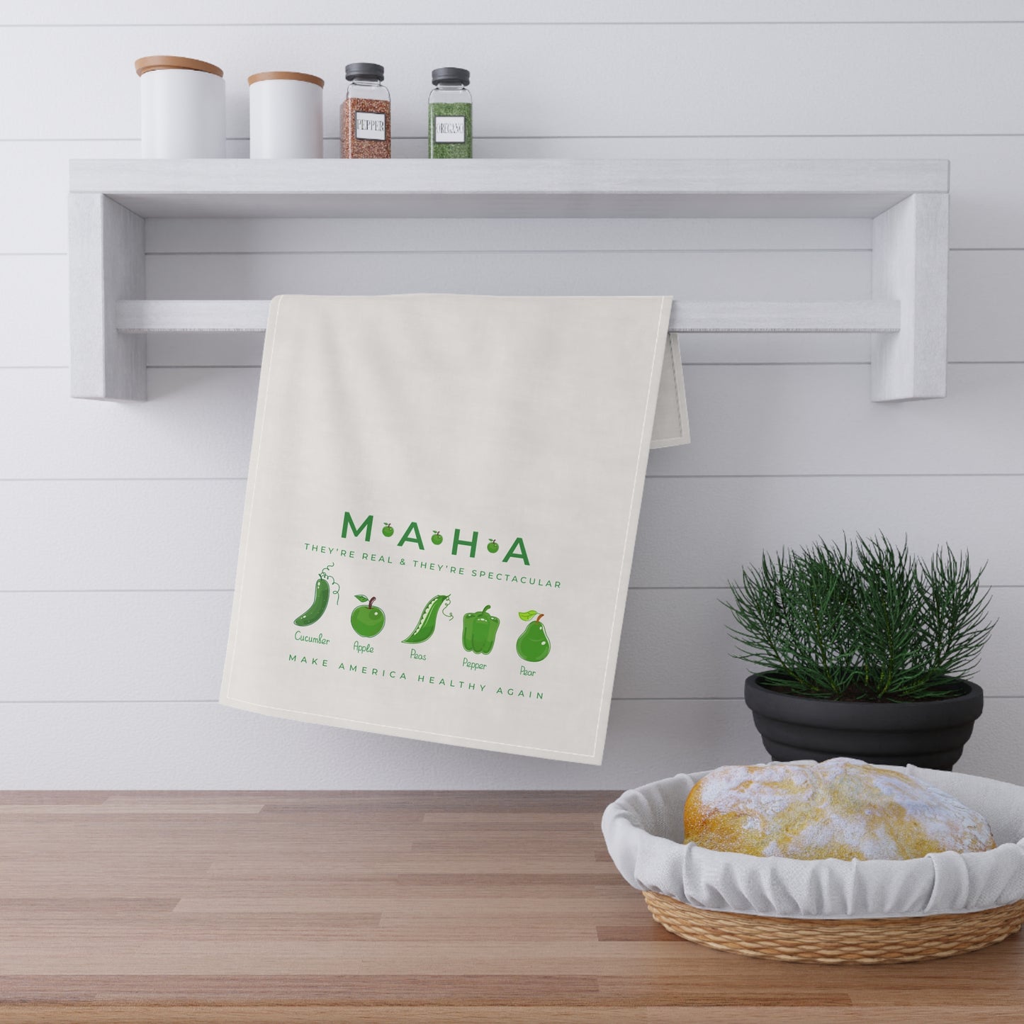 MAHA Make America Healthy Again Tea Towel (Lime)