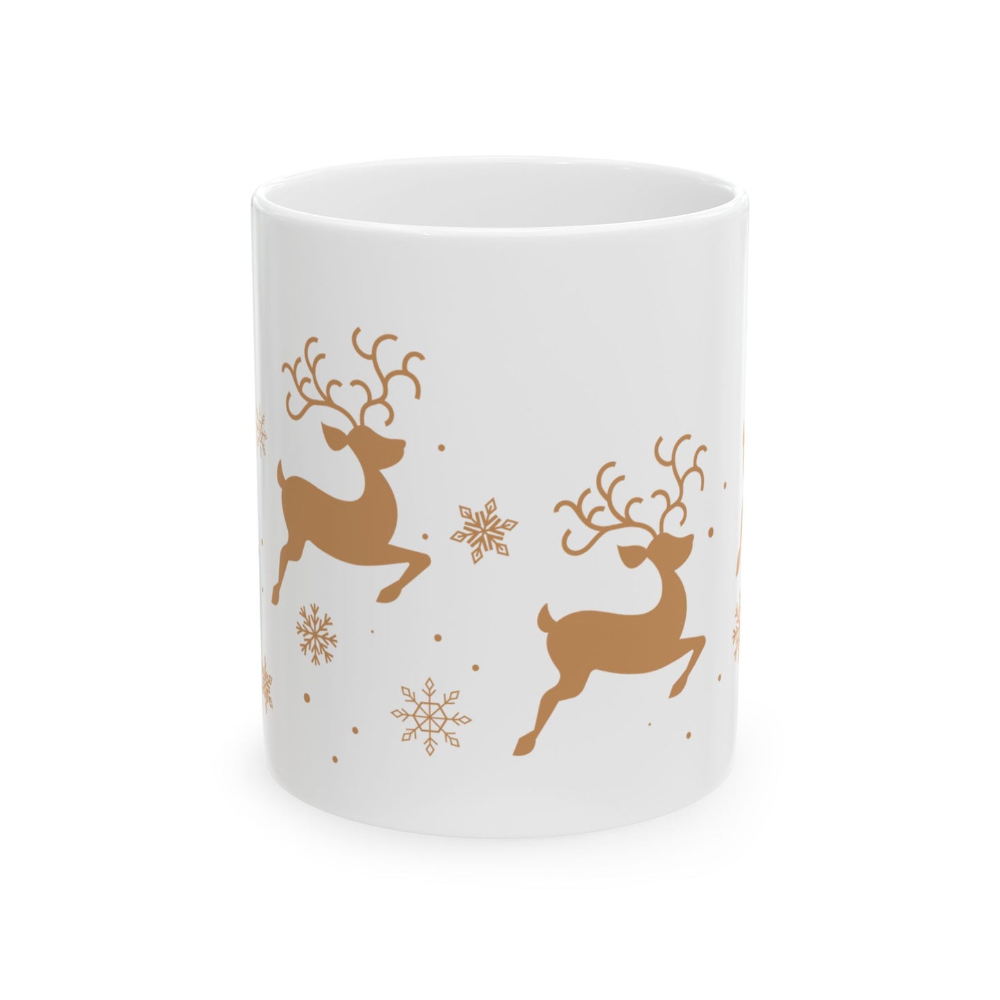 Flying Reindeer Christmas Mug (Gold)