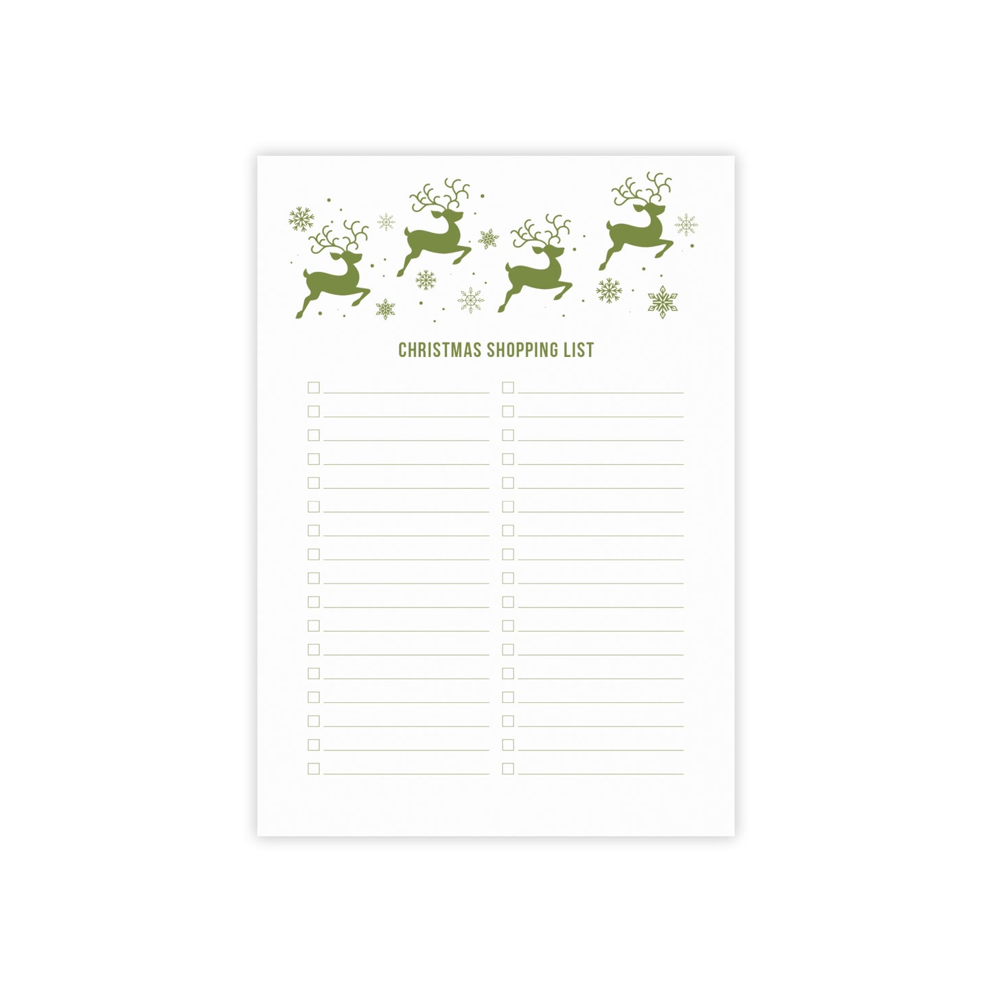 Flying Reindeer Christmas Post-it® Notes Shopping List 4x6 (Evergreen)