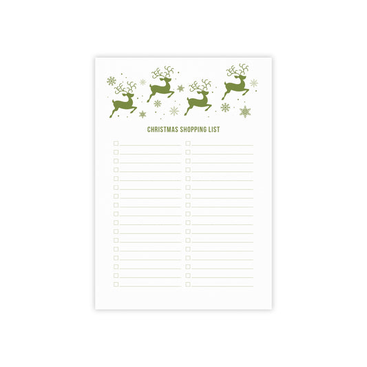 Flying Reindeer Christmas Post-it® Notes Shopping List 4x6 (Evergreen)