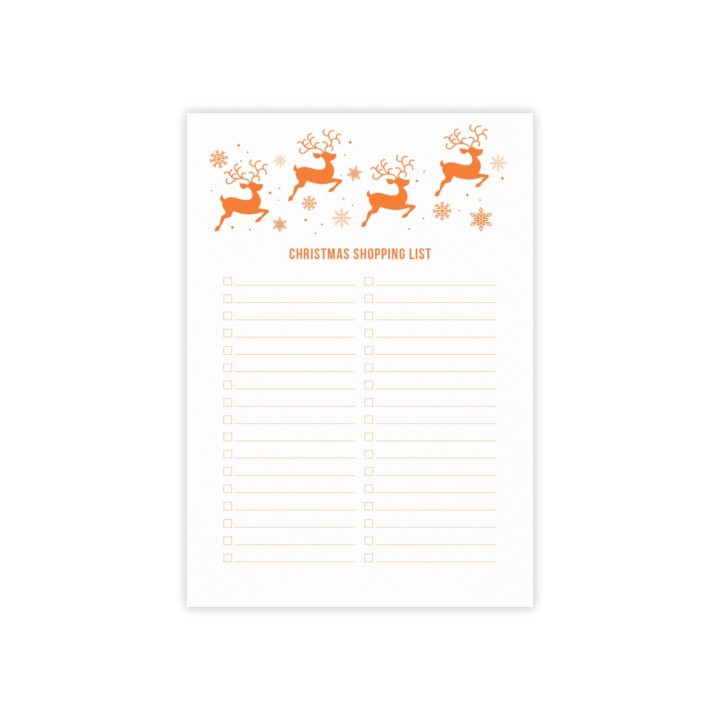 Flying Reindeer Christmas Post-it® Notes Shopping List 4x6 (Copper)