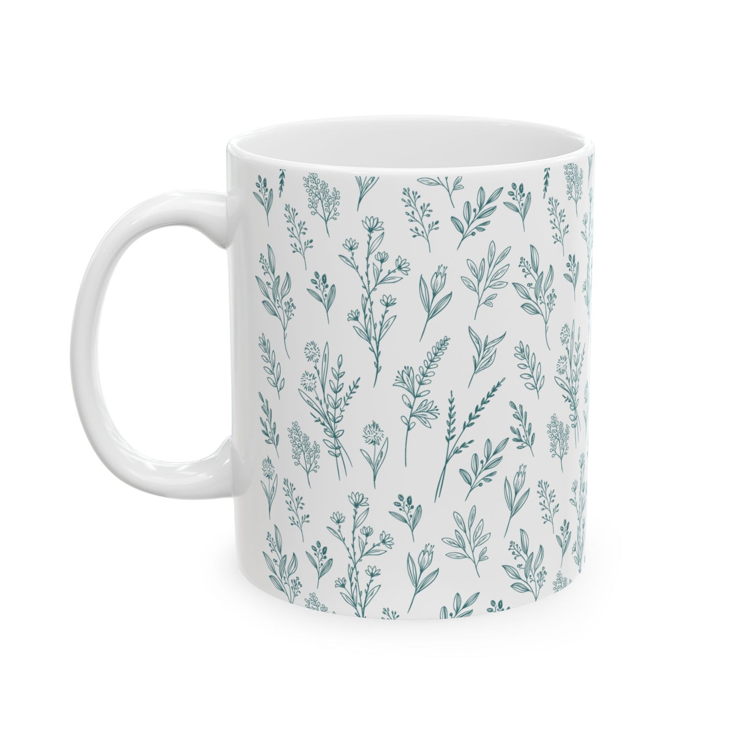 Teal Herb Mug