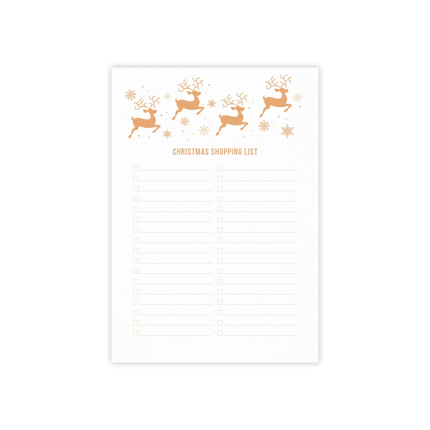 Flying Reindeer Christmas Post-it® Notes Shopping List 4x6 (Gold)