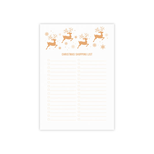 Flying Reindeer Christmas Post-it® Notes Shopping List 4x6 (Gold)