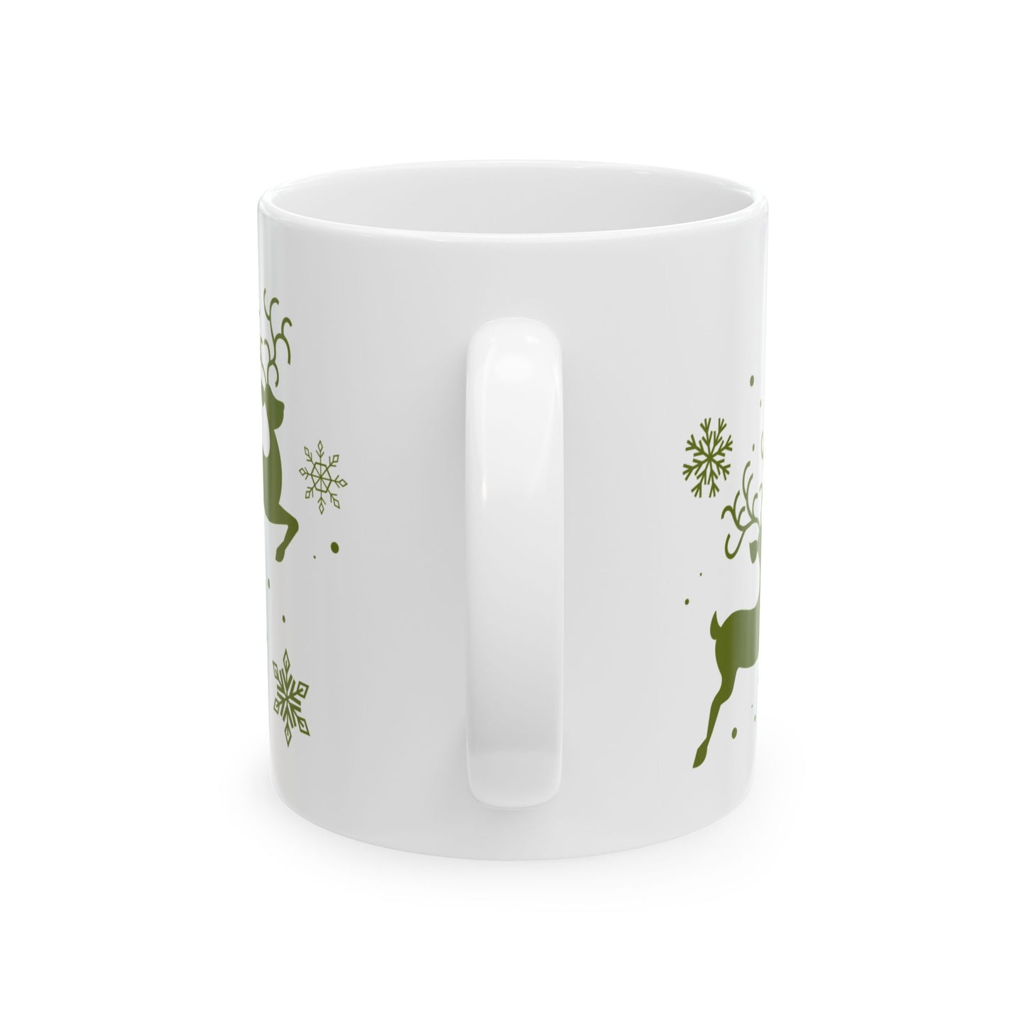 Flying Reindeer Christmas Mug (Evergreen)