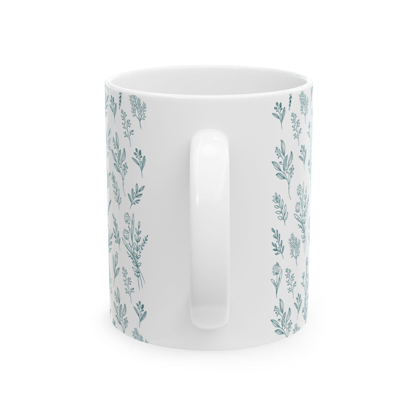 Teal Herb Mug