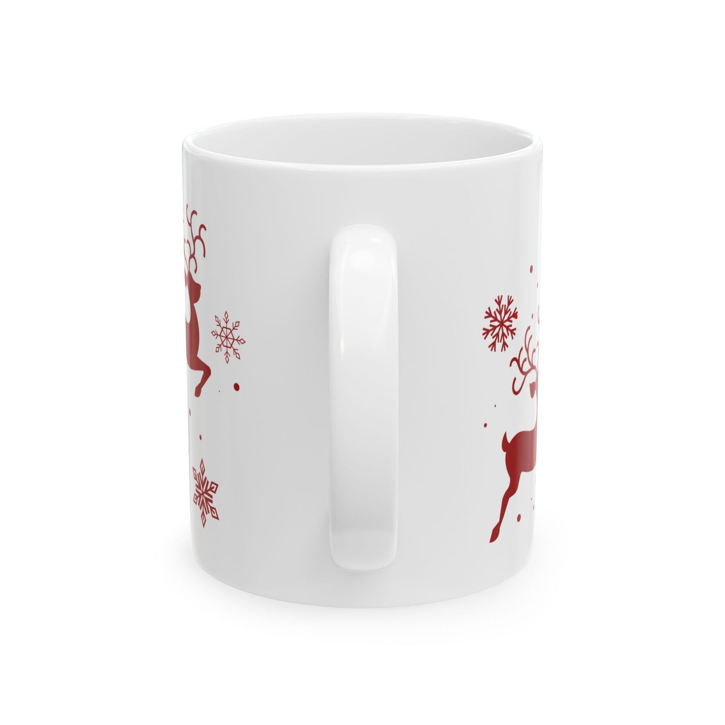 Flying Reindeer Christmas Mug (Cranberry)