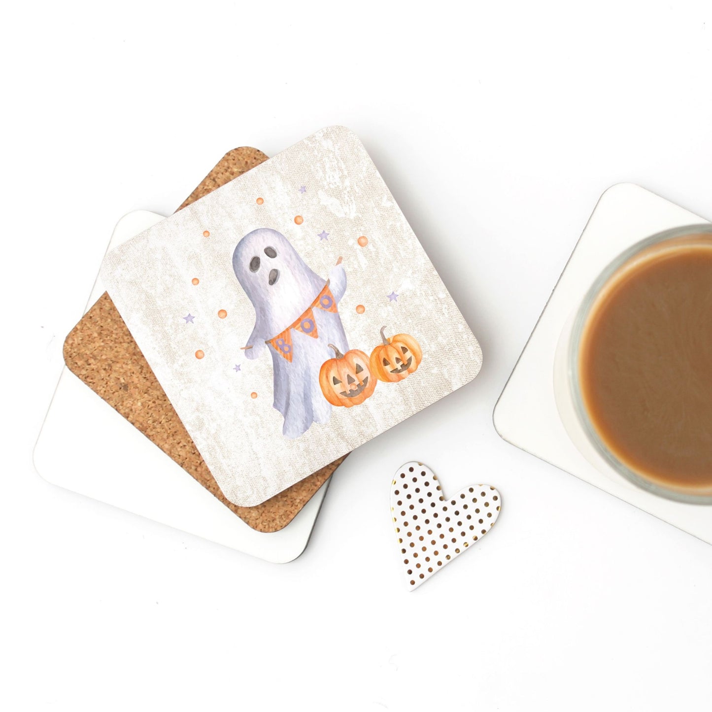 Not-So-Spooky Boo Ghost Coaster (Cream)