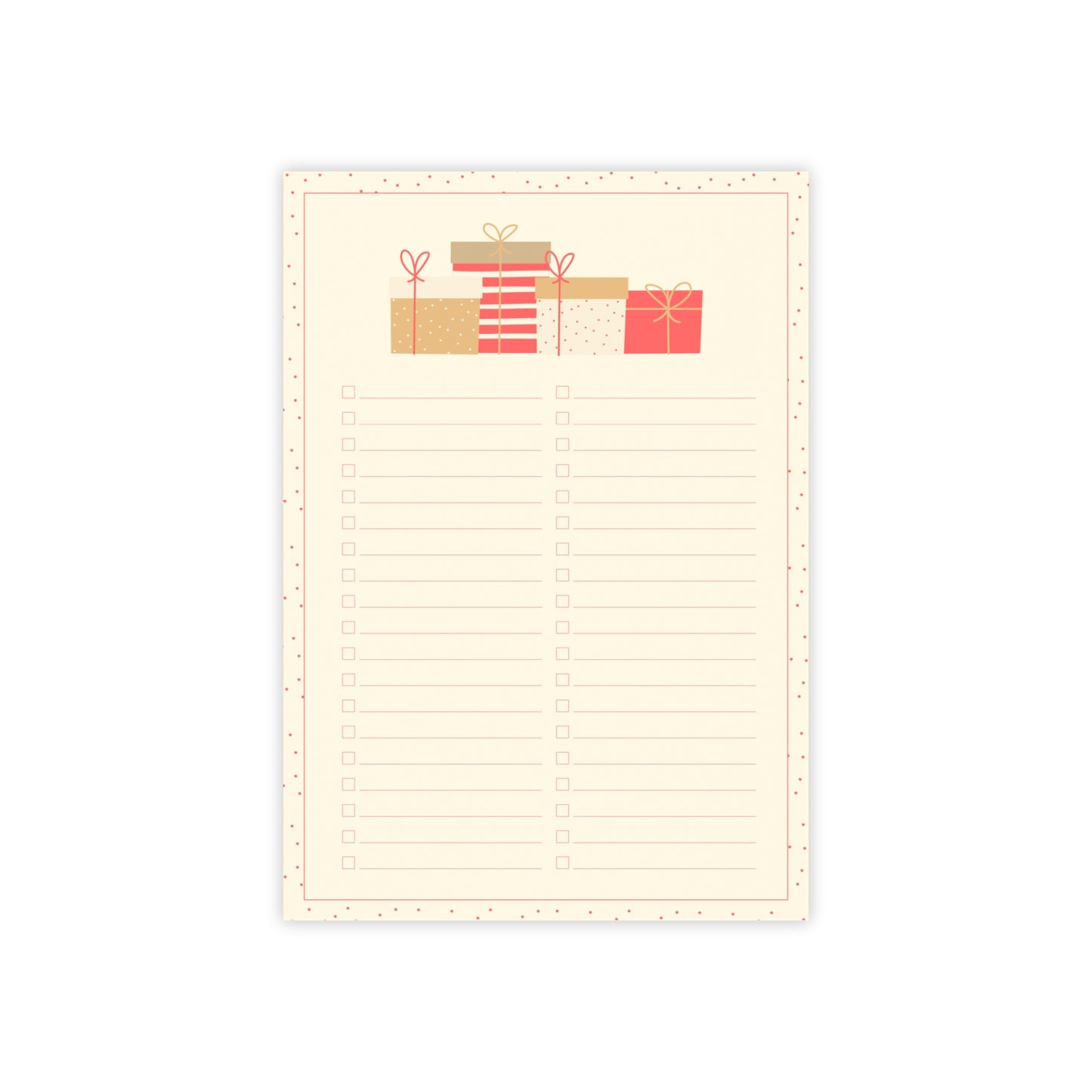 Polka Dot Christmas Post-it® Notes Shopping List 4x6