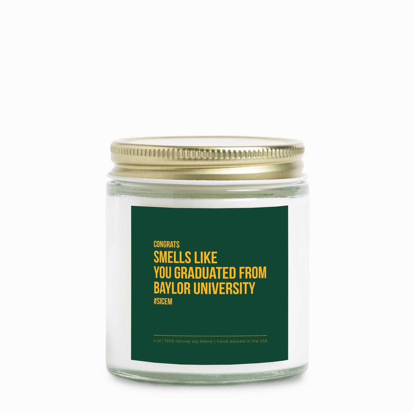 Baylor University Graduation Candle (Clear)