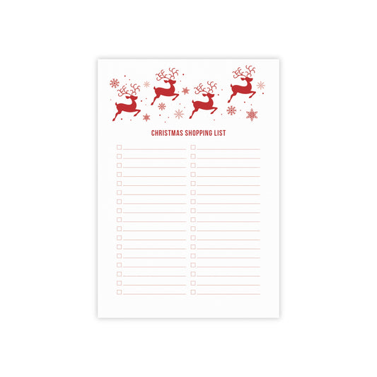 Flying Reindeer Christmas Post-it® Notes Shopping List 4x6 (Cranberry)