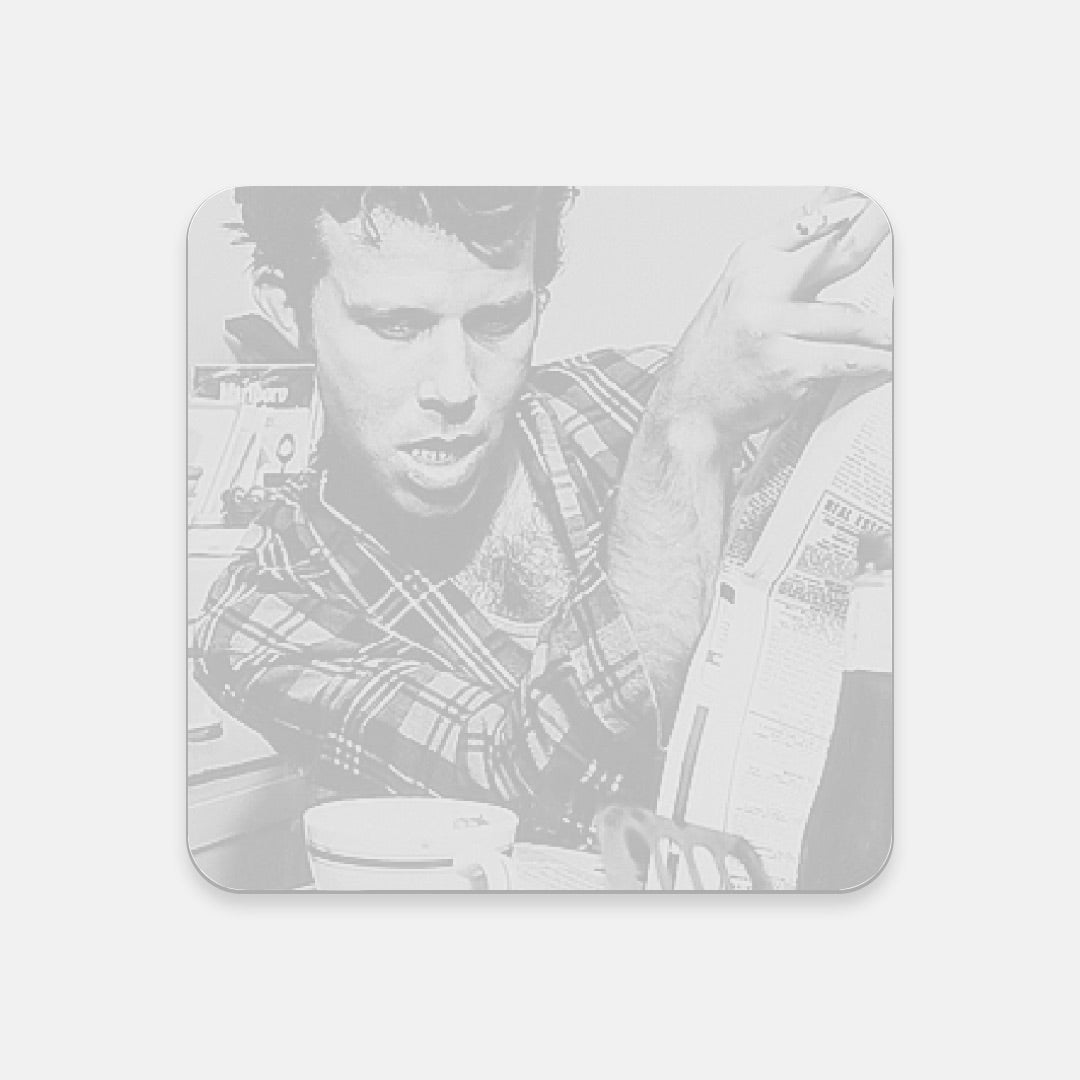 Tom Waits B&W Coaster