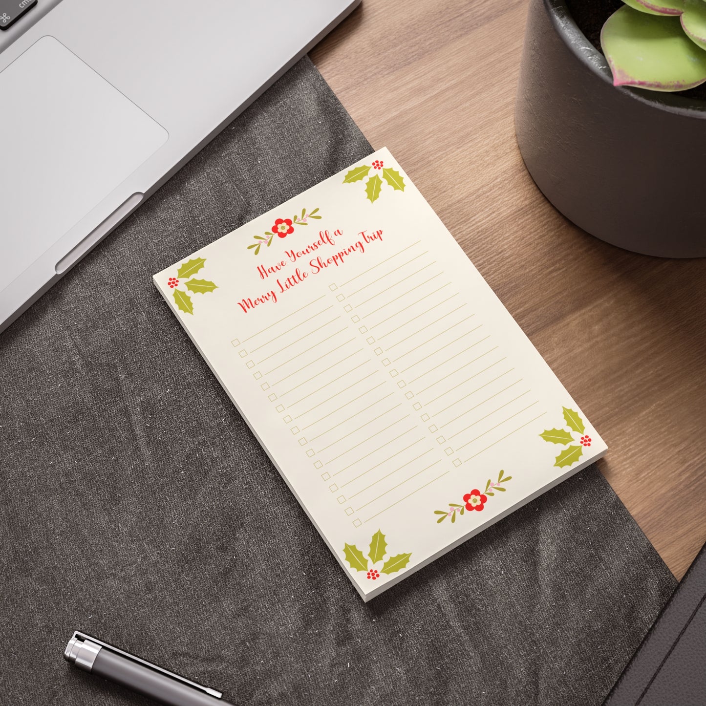 Merry Little Christmas Post-it® Notes Shopping List 4x6