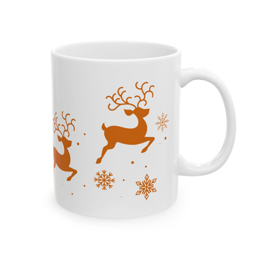 Flying Reindeer Christmas Mug (Copper)