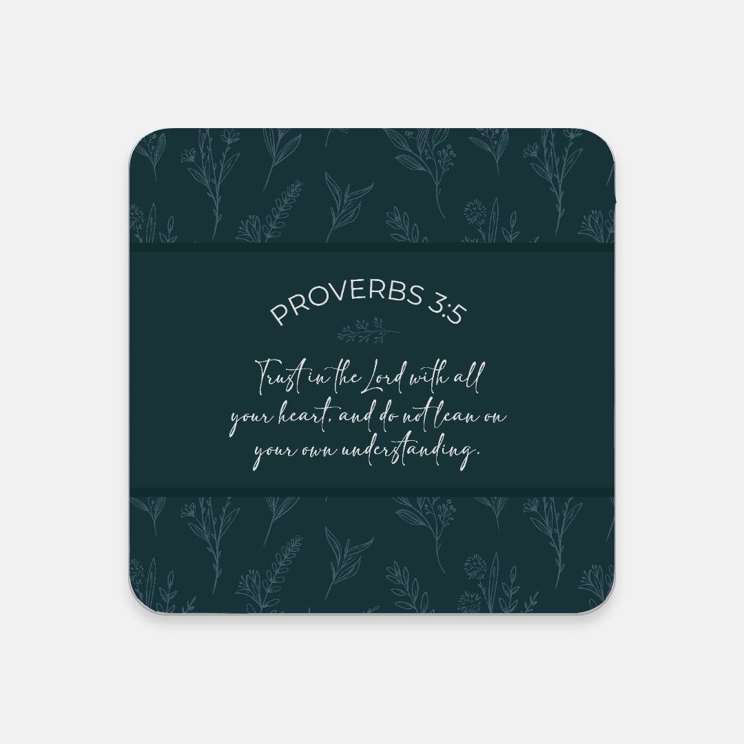 Grandma's Favorite Proverbs 3:5 Coaster (Teal)