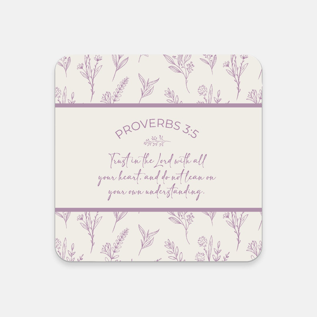 Grandma's Favorite Proverbs 3:5 Coaster (Lavender)