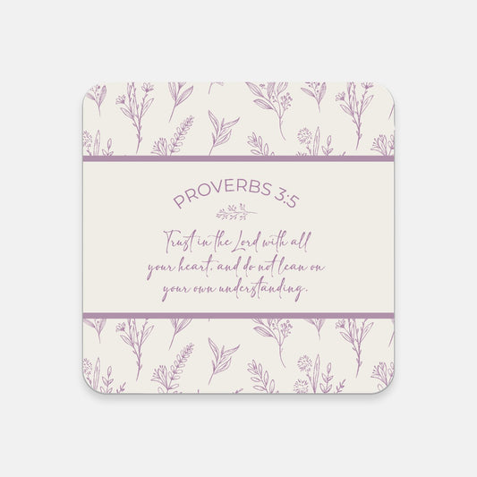 Grandma's Favorite Proverbs 3:5 Coaster (Lavender)