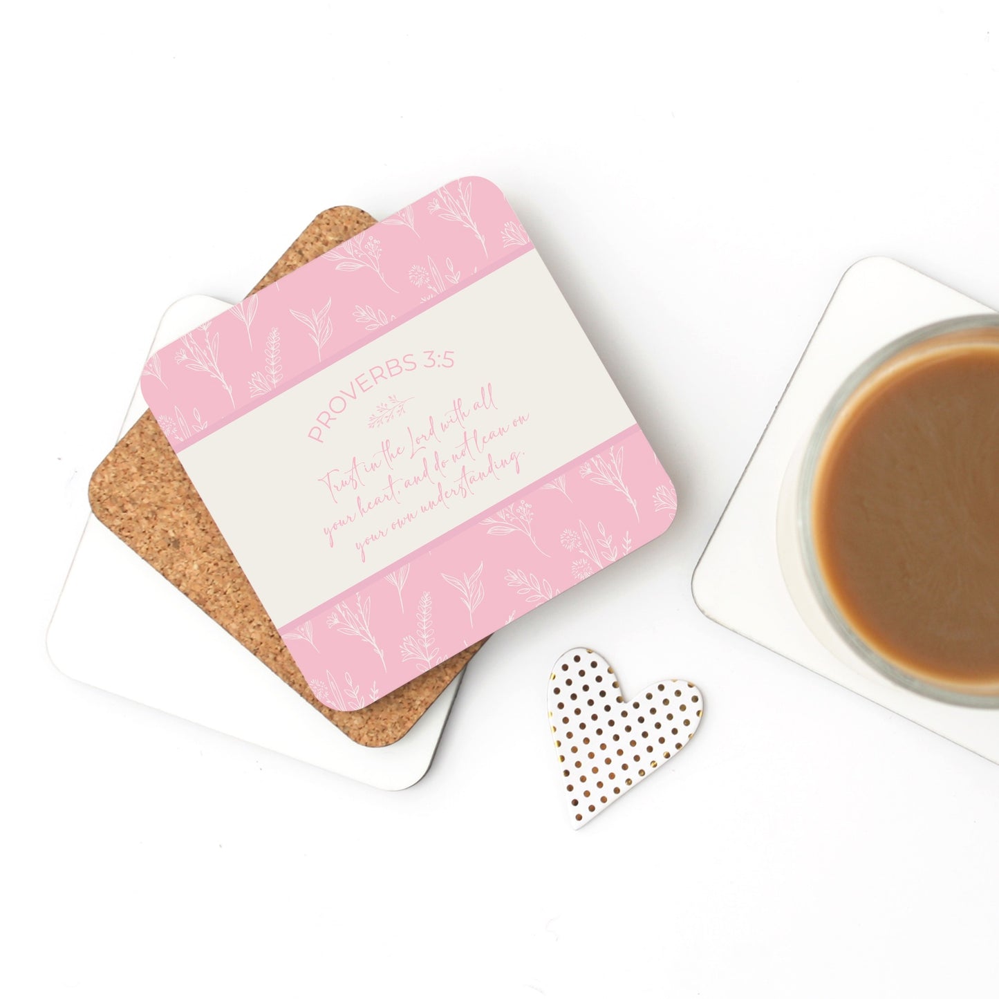 Grandma's Favorite Proverbs 3:5 Coaster (Baby Pink)