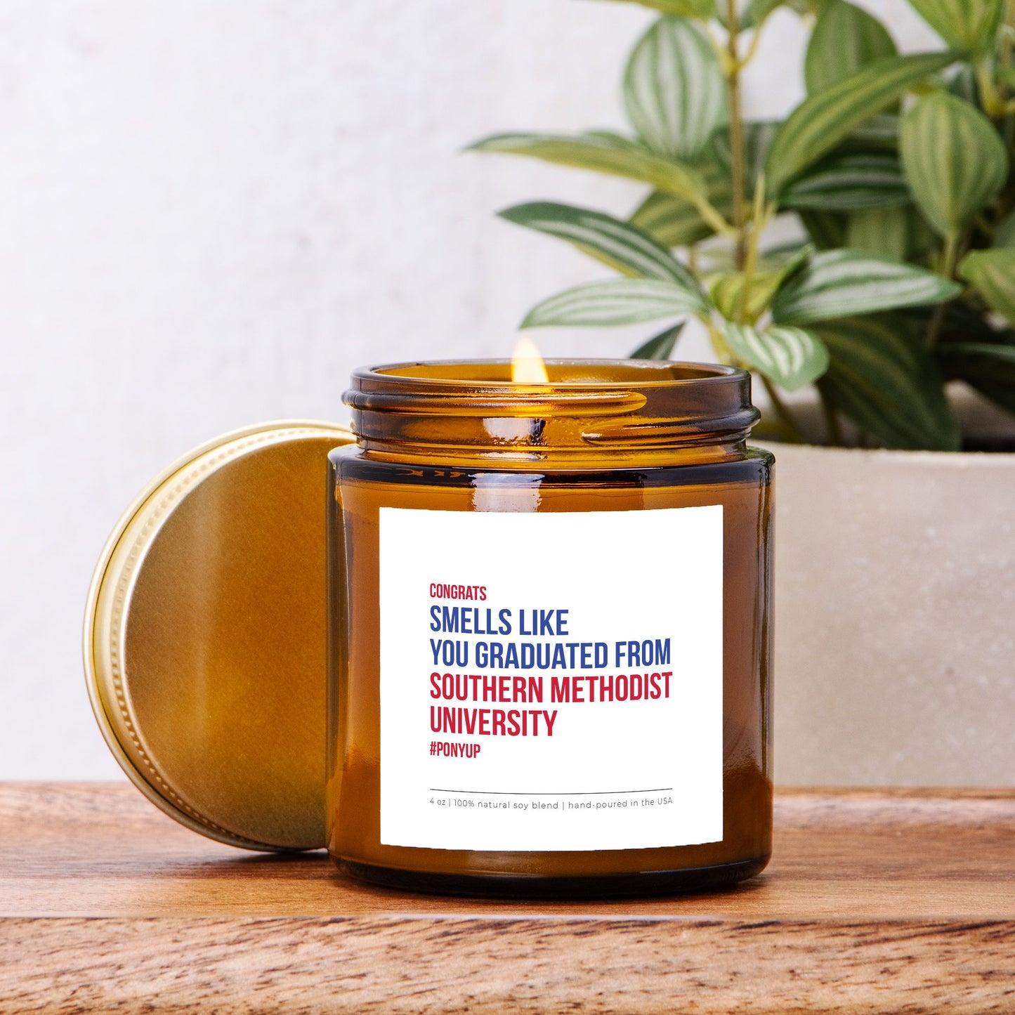 Southern Methodist University Graduation Candle (Amber)