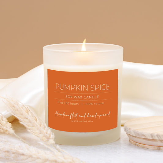 Pumpkin Spice Frosted Glass Candle