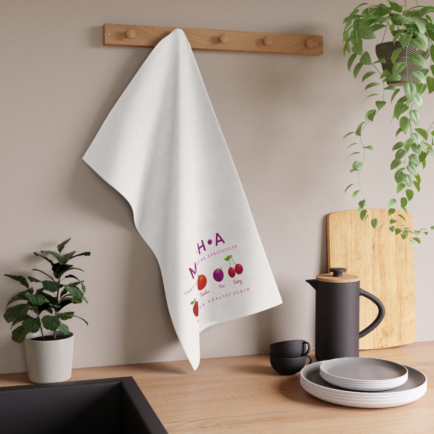 MAHA Make America Healthy Again Tea Towel (Plum)