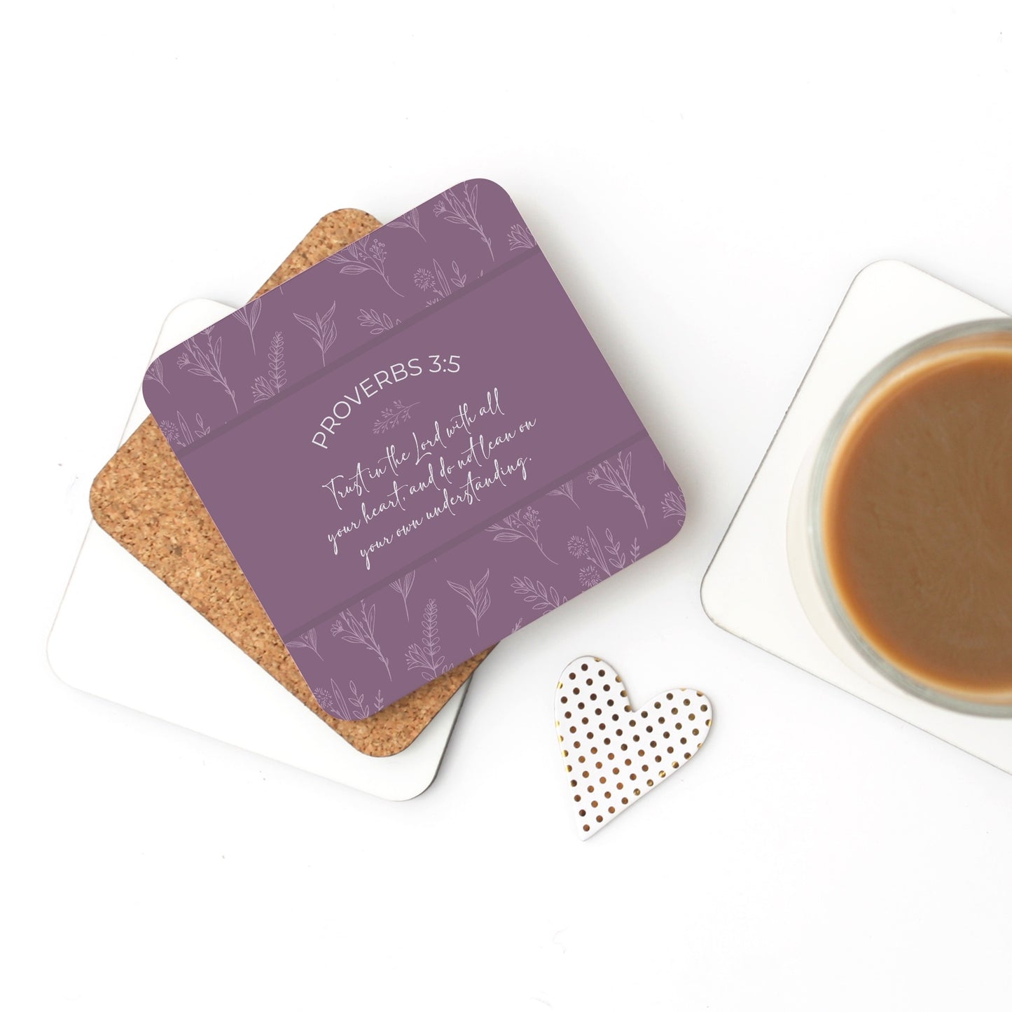 Grandma's Favorite Proverbs 3:5 Coaster (Lavender)