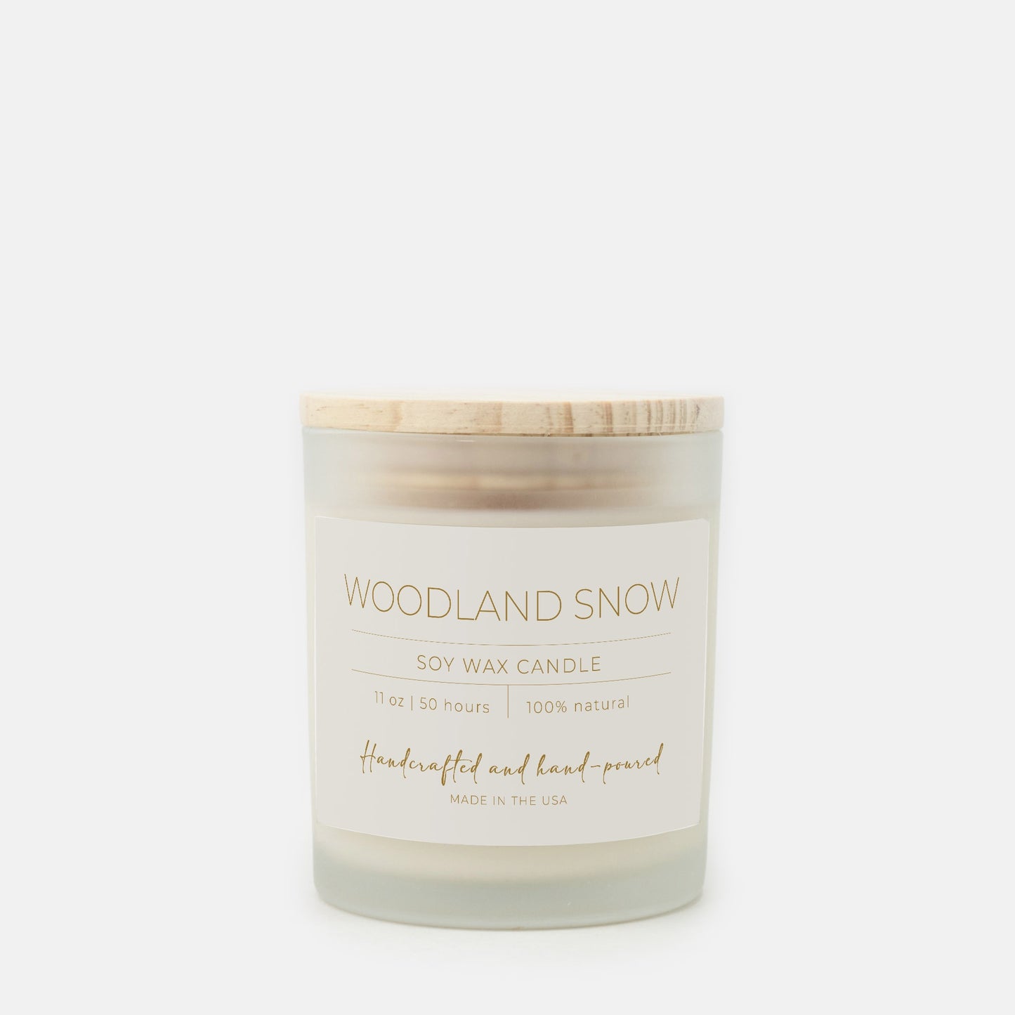 Woodland Snow Frosted Glass Candle