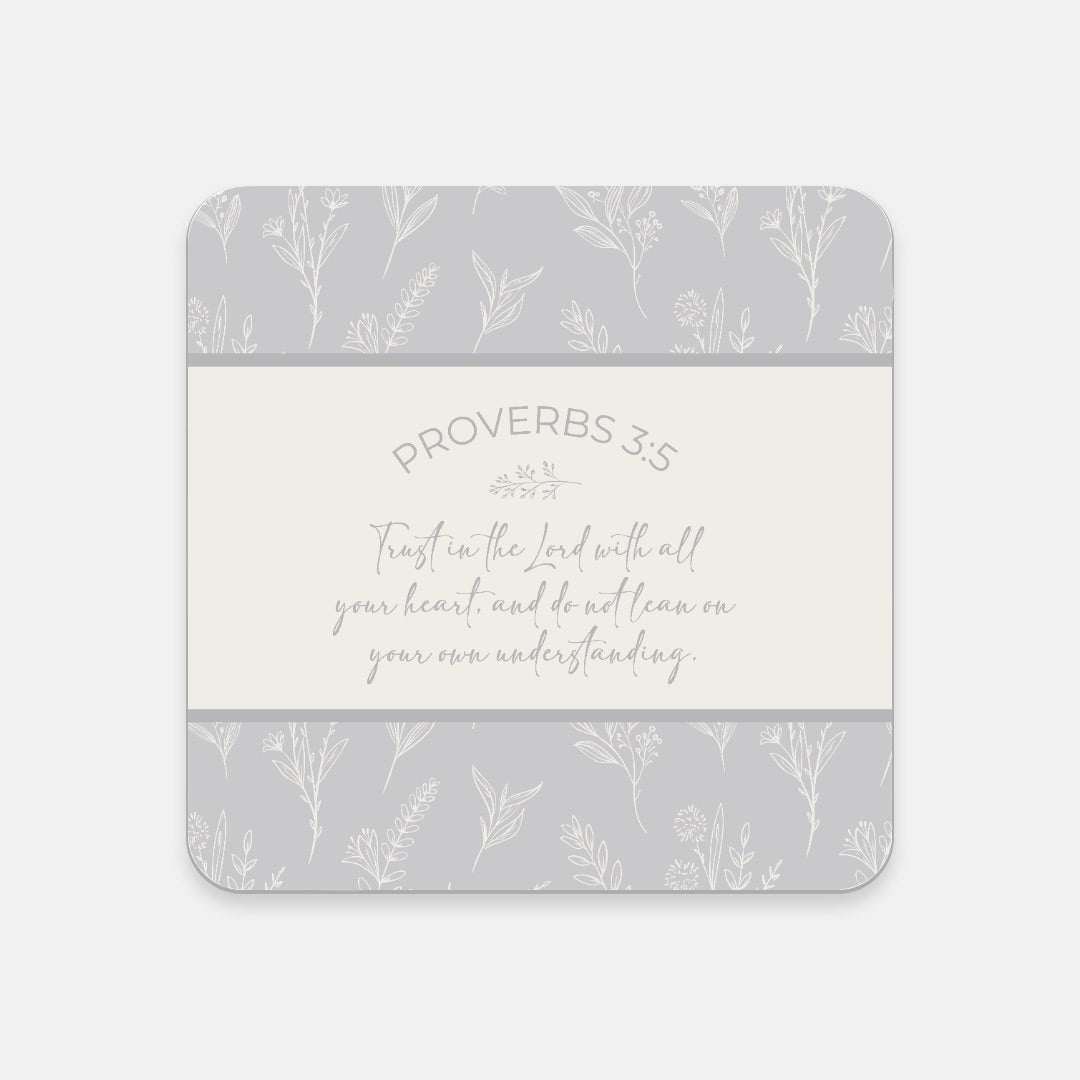 Grandma's Favorite Proverbs 3:5 Coaster (Dove Grey)