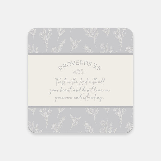 Grandma's Favorite Proverbs 3:5 Coaster (Dove Grey)