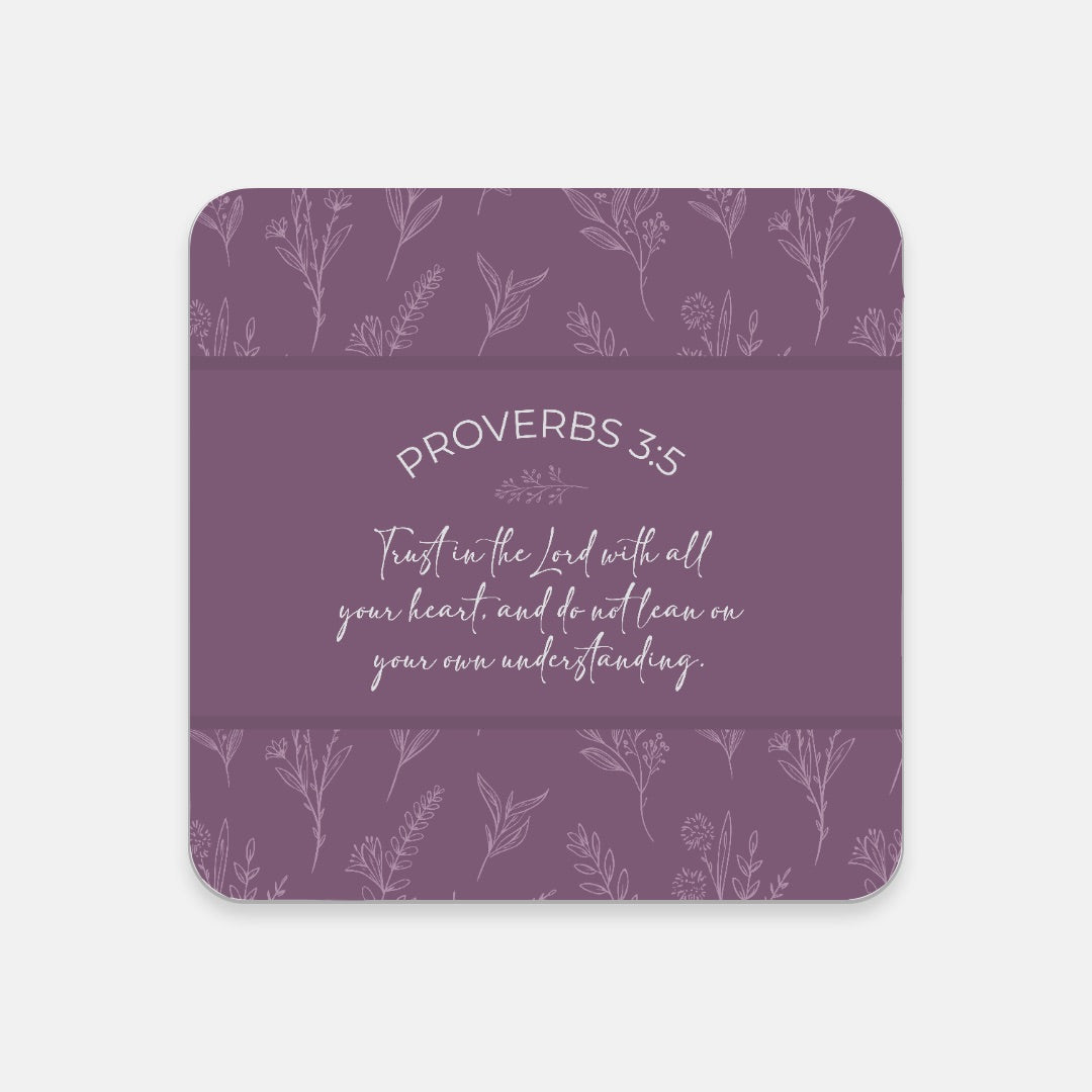 Grandma's Favorite Proverbs 3:5 Coaster (Lavender)