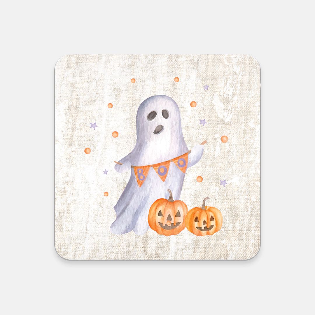 Not-So-Spooky Boo Ghost Coaster (Cream)