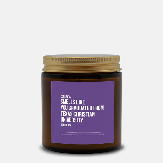 Texas Christian University Graduation Candle (Amber)