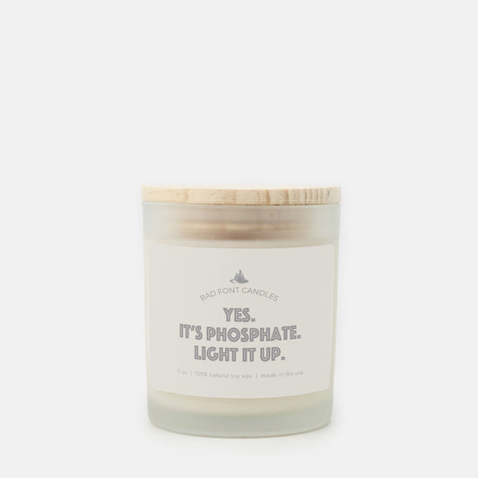 Phosphate Bad Font Frosted Glass Candle