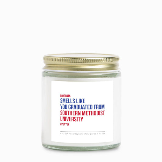 Southern Methodist University Graduation Candle (Clear)