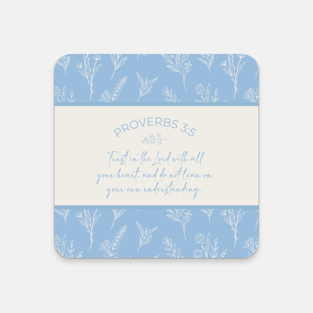 Grandma's Favorite Proverbs 3:5 Coaster (Baby Blue)