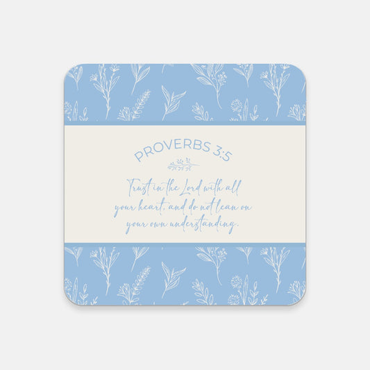 Grandma's Favorite Proverbs 3:5 Coaster (Baby Blue)