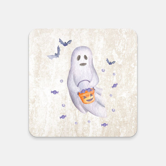 Not-So-Spooky Treat Ghost Coaster (Cream)